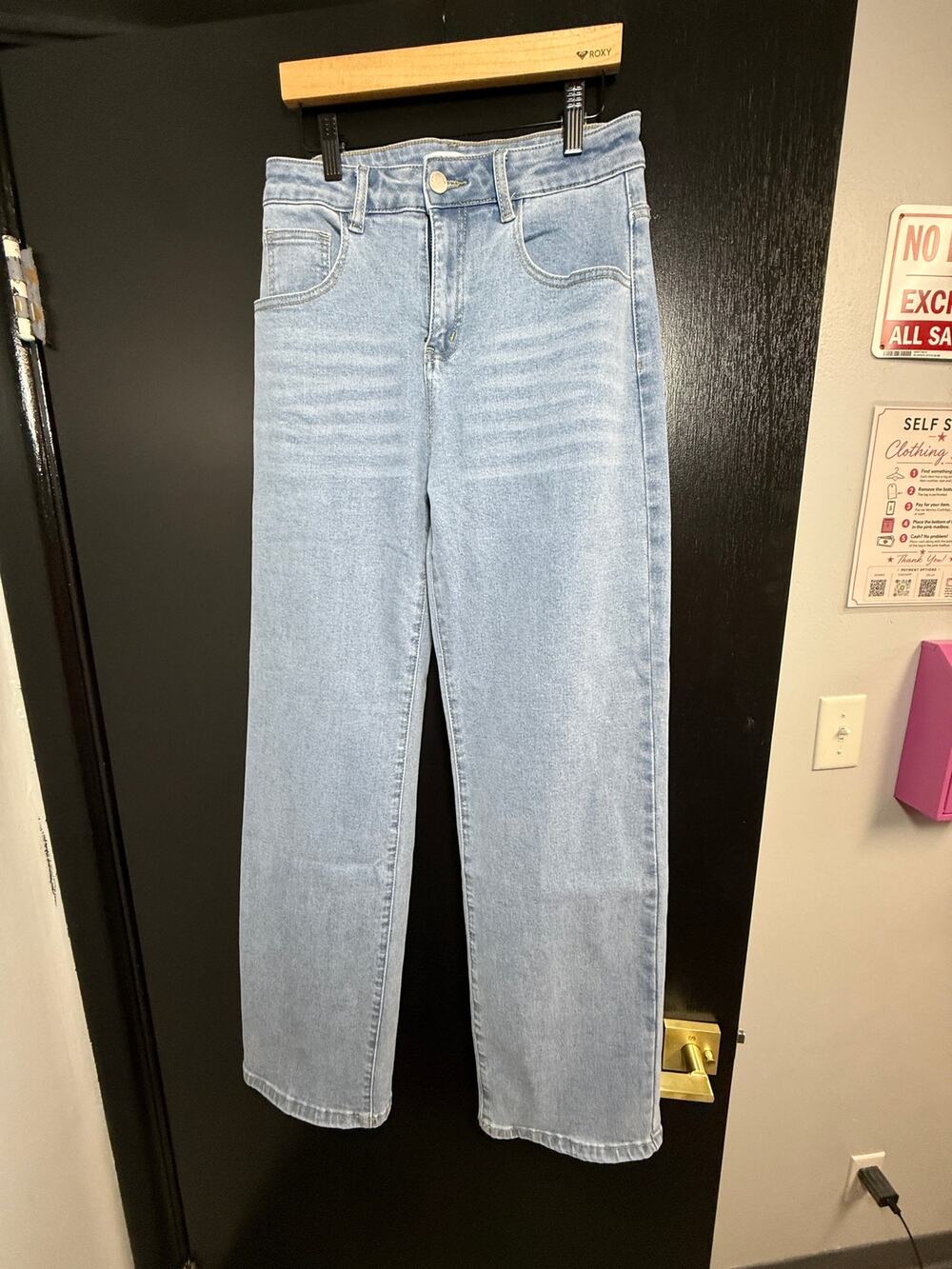 Mars Power Women’s S Light Wash High Rise Wide Leg Jeans Stretch Denim